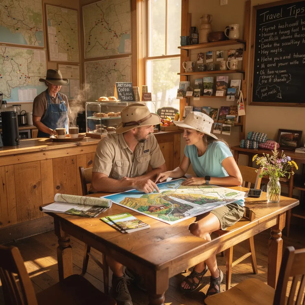 Grupa turystów korzystająca z papierowej mapy podczas zwiedzania miasta.