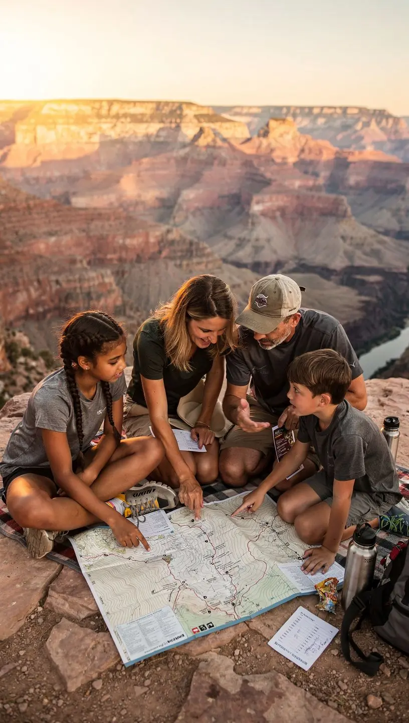 Wizualizacja punktów interesujących na trasie podróży z oznaczeniami.